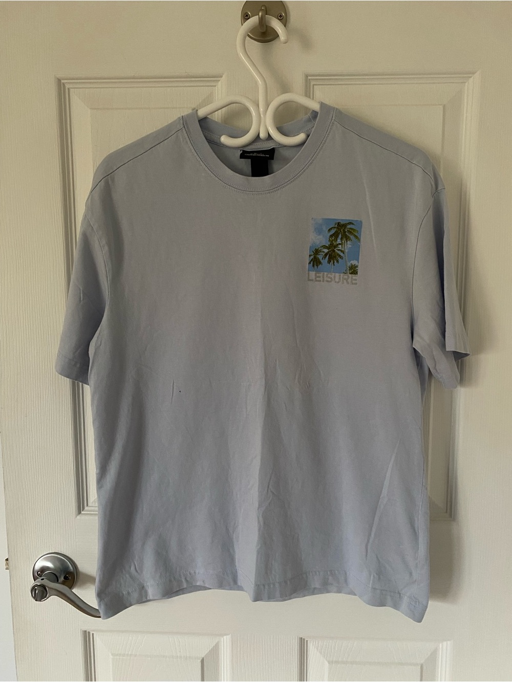 H&M Light Blue Palm Graphic Tee